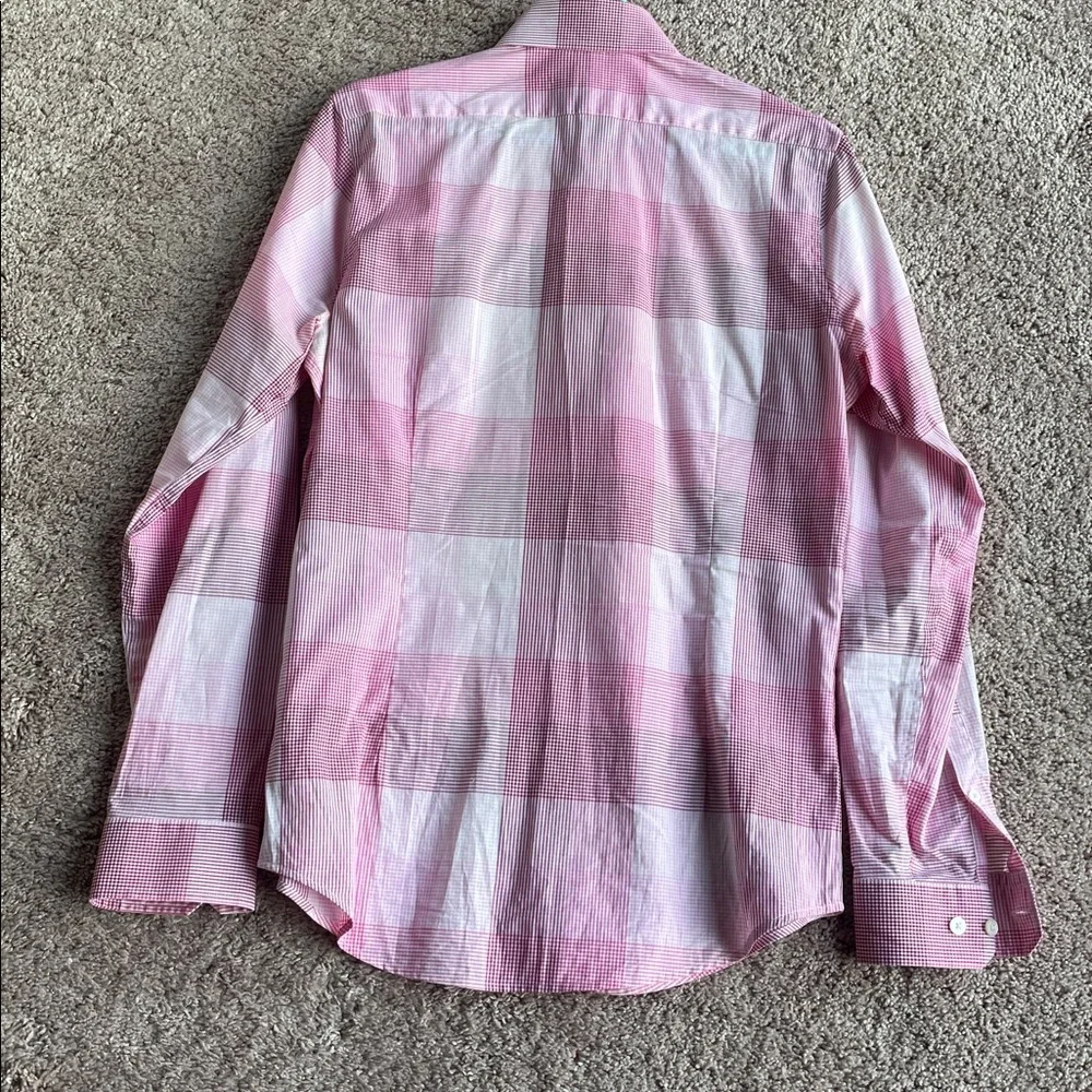 Express Pink and White Striped Men's Shirt - Picture 6 of 7